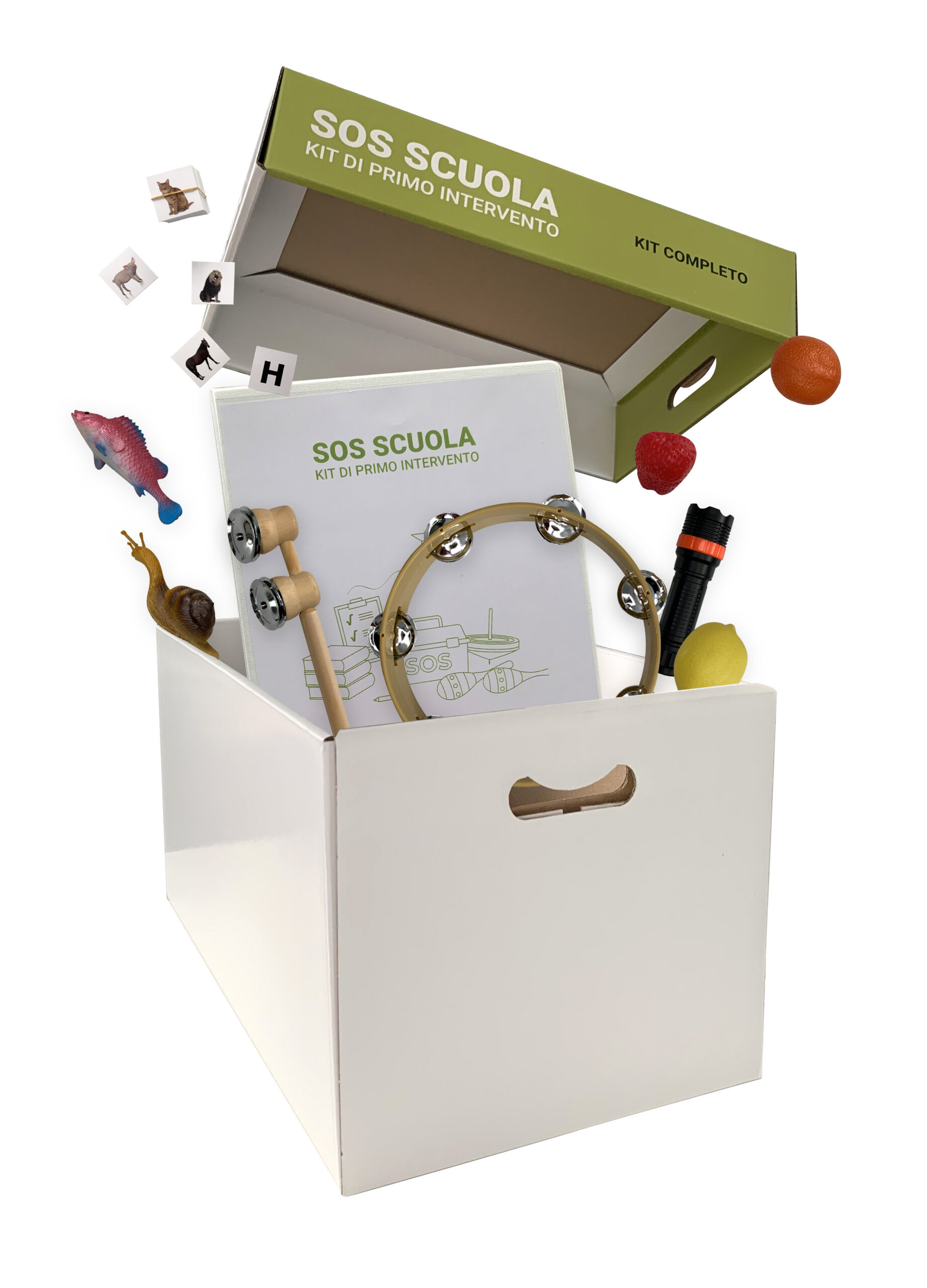 Kit SOS Scuola aperto con i materiali